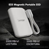 Lexar SSD externo ES5 de 1 TB, 2000 MB\/s R\/W, USB-C, magnético\/s...