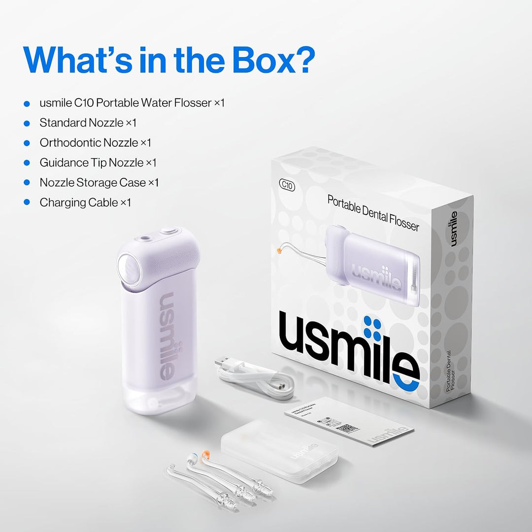 usmile C10 - Irrigador de agua portátil para viajes, batería de 95...