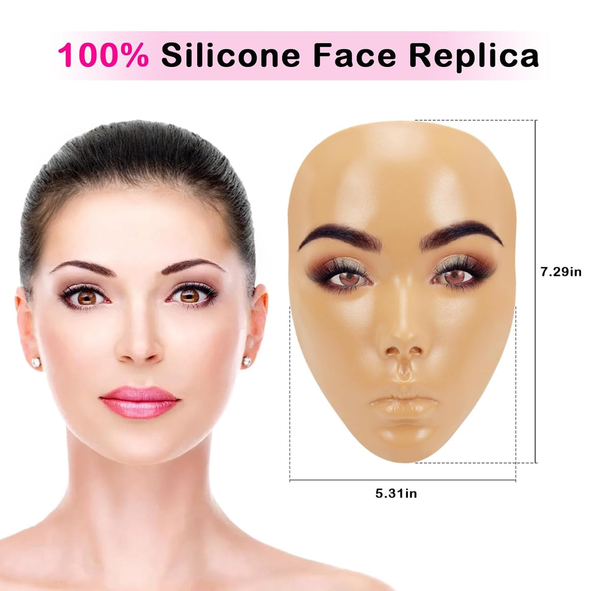 Tabla de práctica de maquillaje 3D, cara de silicona, maniquí reuti...
