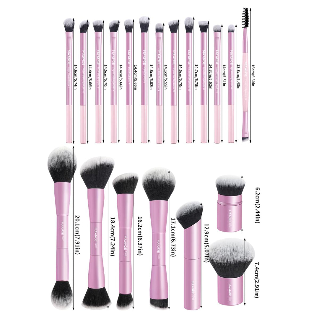 MAANGE Juego de 20 brochas de maquillaje de base, brocha de contorn...