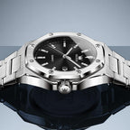 OLEVS Relojes para hombres de lujo octagonales en acero inoxidable de pulsera: reloj analógico de cuarzo de cara grande luminosa