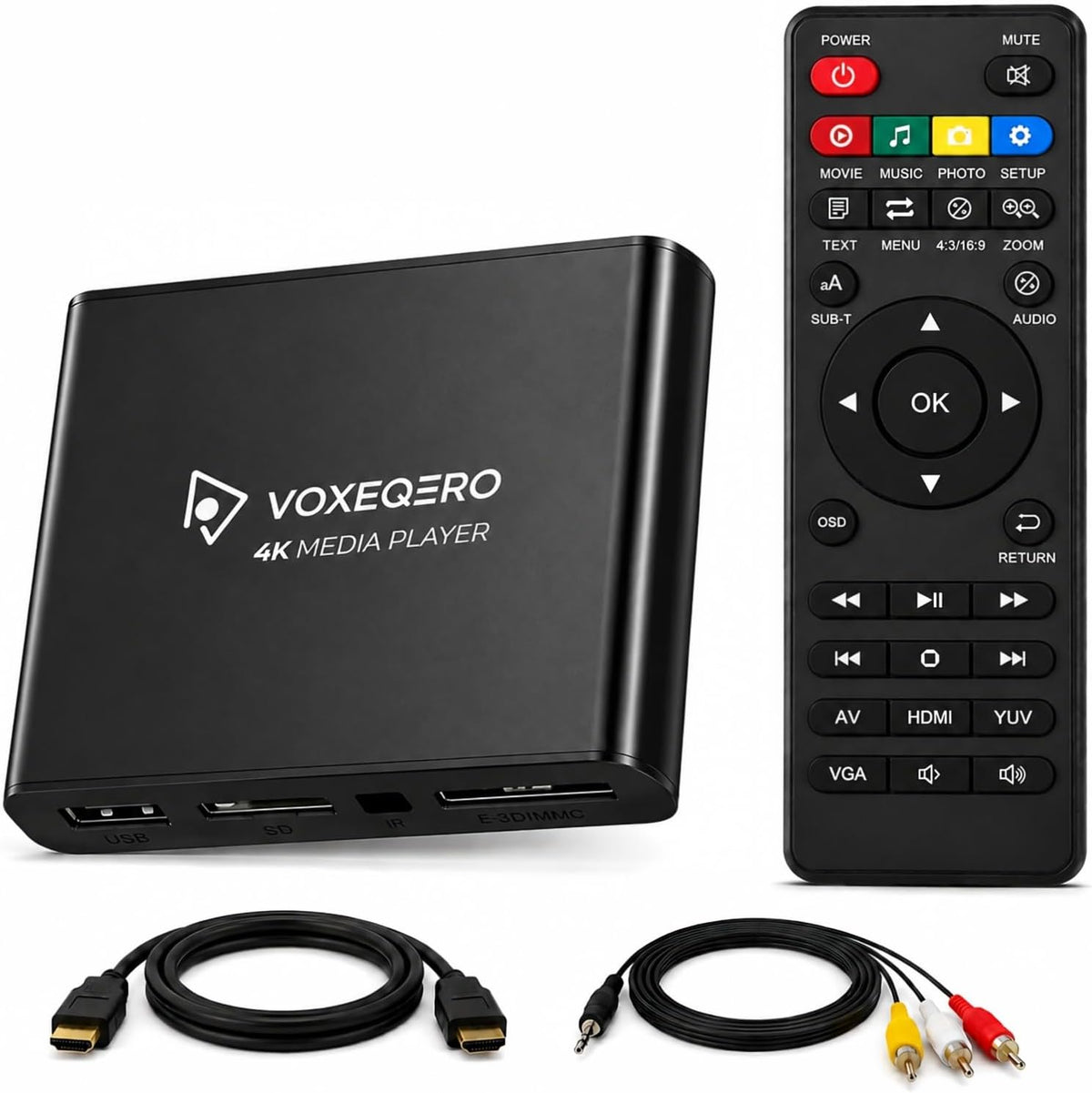 Reproductor multimedia 4K para TV, reproducción USB SD, salida HDMI AV