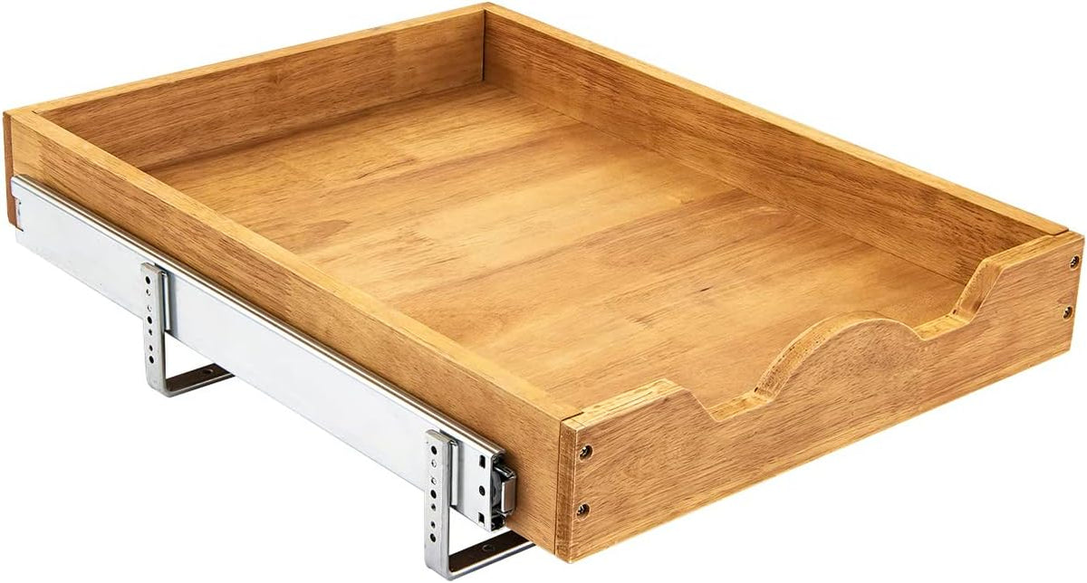 DINDON Organizador de Gabinete Extraíble de 1 Nivel (14" An x 21" Pr) Cajón de Madera Deslizante de Servicio Pesado de Un Solo Nivel Estante Bajo el Gabinete Organización y Almacenamiento