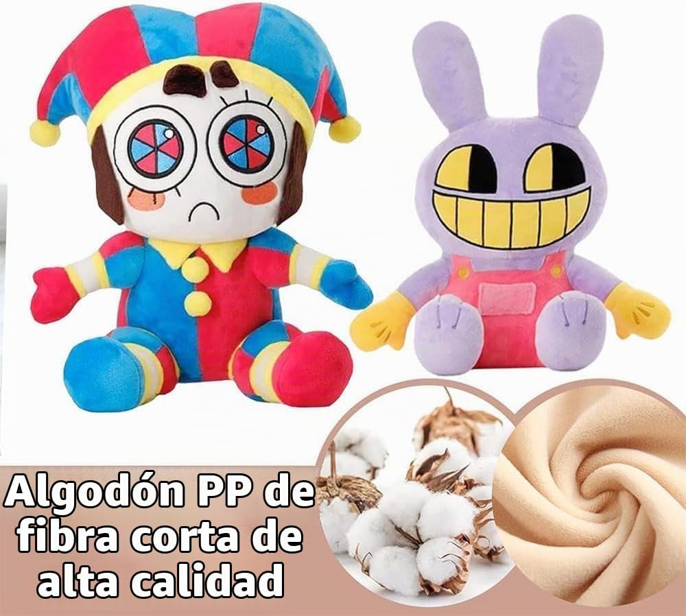 Jax and Pomni - Peluche de terror, juguetes de peluche de Jax y Pomni para cumpleaños, Navidad, elección de niños y adultos