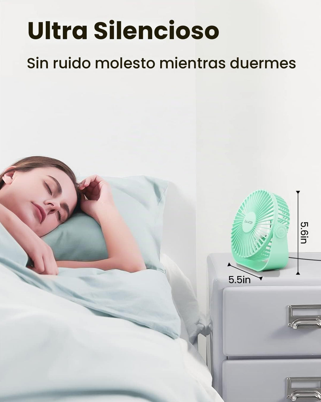 Gaiatop Ventilador de escritorio USB, ventilador de mesa personal p...