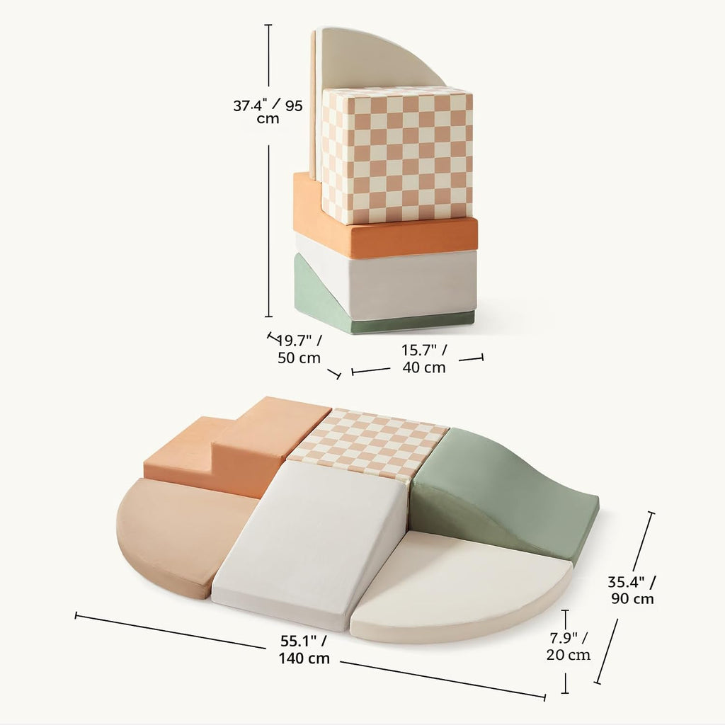 Tiny Land Bloques de escalada de espuma suave para niños pequeños, bloques de espuma de 6 piezas