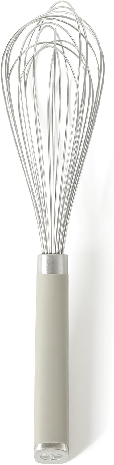 Calphalon Edge - Juego de utensilios de cocina de acero inoxidable de 6 piezas, juego de utensilios de cocina con acento de silicona, abrelatas, pelador recto, rallador, pinzas