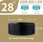 Cuenco de cerámica elevado y elevado para perros de razas pequeñas y medianas, cuenco de agua con soporte, plato de alimentación pesado antideslizante de 6 pulgadas, 3.6 tazas, 28.7 fl oz, 28