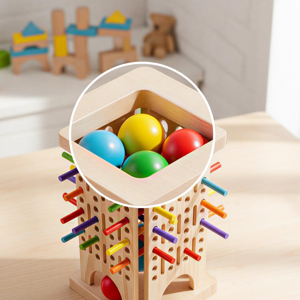 Juego de palos de madera 3 en 1 para niños juego de bola