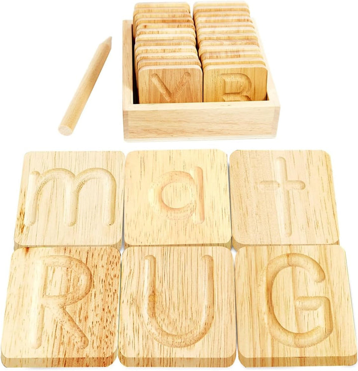 Tableros de madera para trazado del alfabeto - Formación de letras...