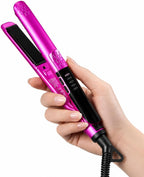 Mini plancha plana de 0.5 pulgadas con temperatura ajustable, 100-240 V