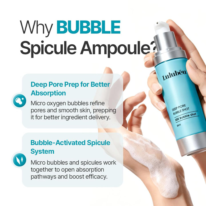 LULUBEU K-Beauty - Ampolla Deep Pore Bubble Shot, suero de preparac...