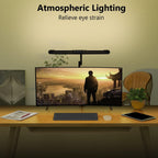 Lámpara Lámpara de escritorio LED con abrazadera, lámpara de escritorio de arquitecto para oficina en casa con iluminación ambiental, luz de escritorio LED ultra brillante de 24 W con atenuación automática y templado continuo