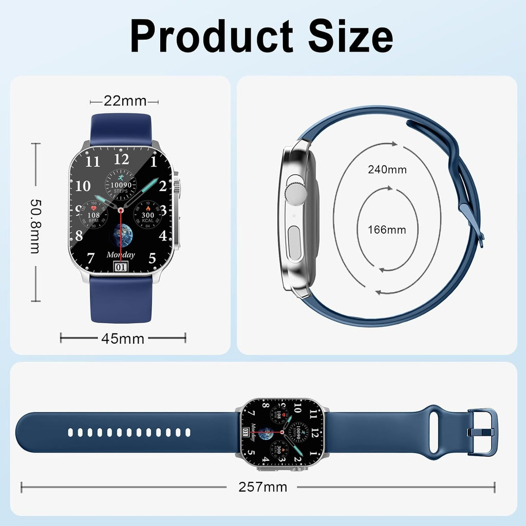 Poounur Relojes inteligentes para mujer, reloj inteligente con llamadas/mensajes/notificaciones, rastreador de actividad física con monitor de frecuencia cardíaca 24/7/sueño, reloj inteligente
