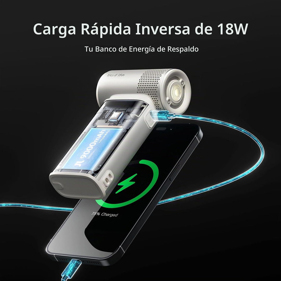 JISULIFE Ventilador portátil de mano Ultra2 9000mAh Max 25 horas, 3...