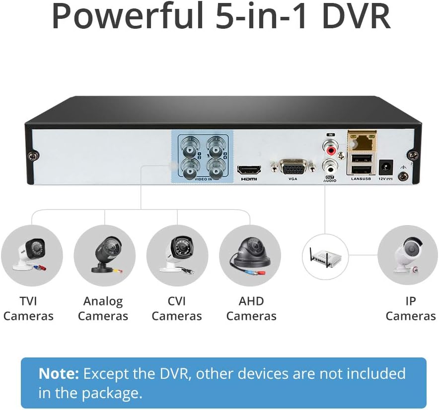 16CH 1080P 5-en-1 HD híbrido DVR y NVR compatible con cámara IP de...