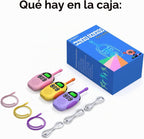 Walkie Talkies para niños recargables, paquete de 3, walkie talkies de largo alcance, radio de 22 canales y 2 vías, juguete de cumpleaños para niños de 3 a 12 años, niños y niñas, para