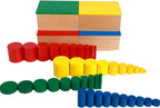 YHZAN Montessori - Cilindros de madera para niños, juguete de madera para niños pequeños, herramientas de desarrollo temprano para niños pequeños, bloques de madera