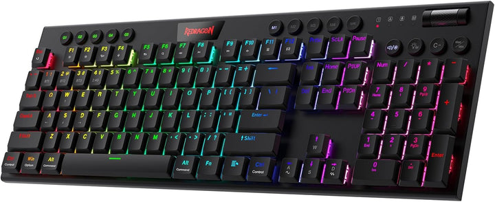 Redragon K618 PRO Teclado mecánico RGB inalámbrico de 3 modos, BT\/...