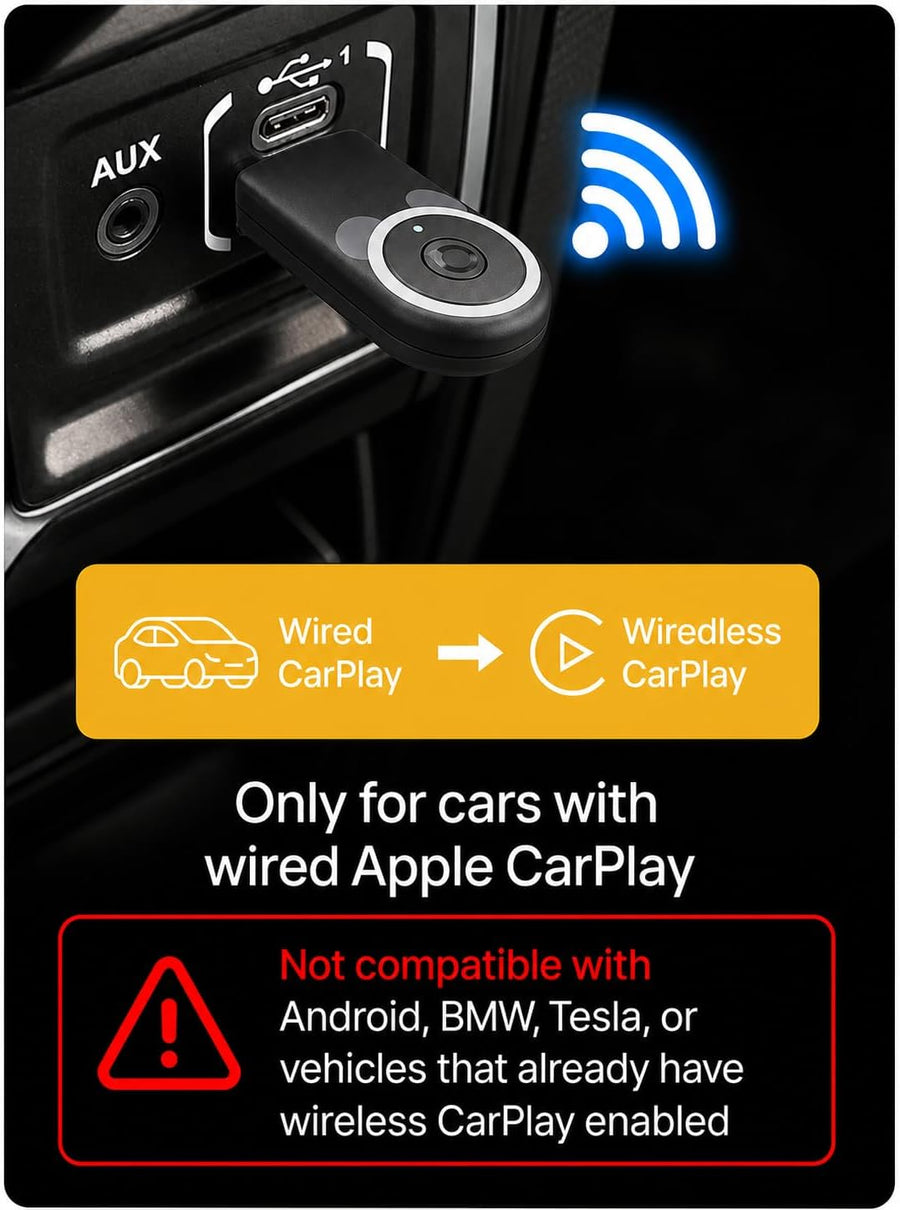 Cámara inalámbrica CarPlay para coche de bebé para iPhone, monitor...