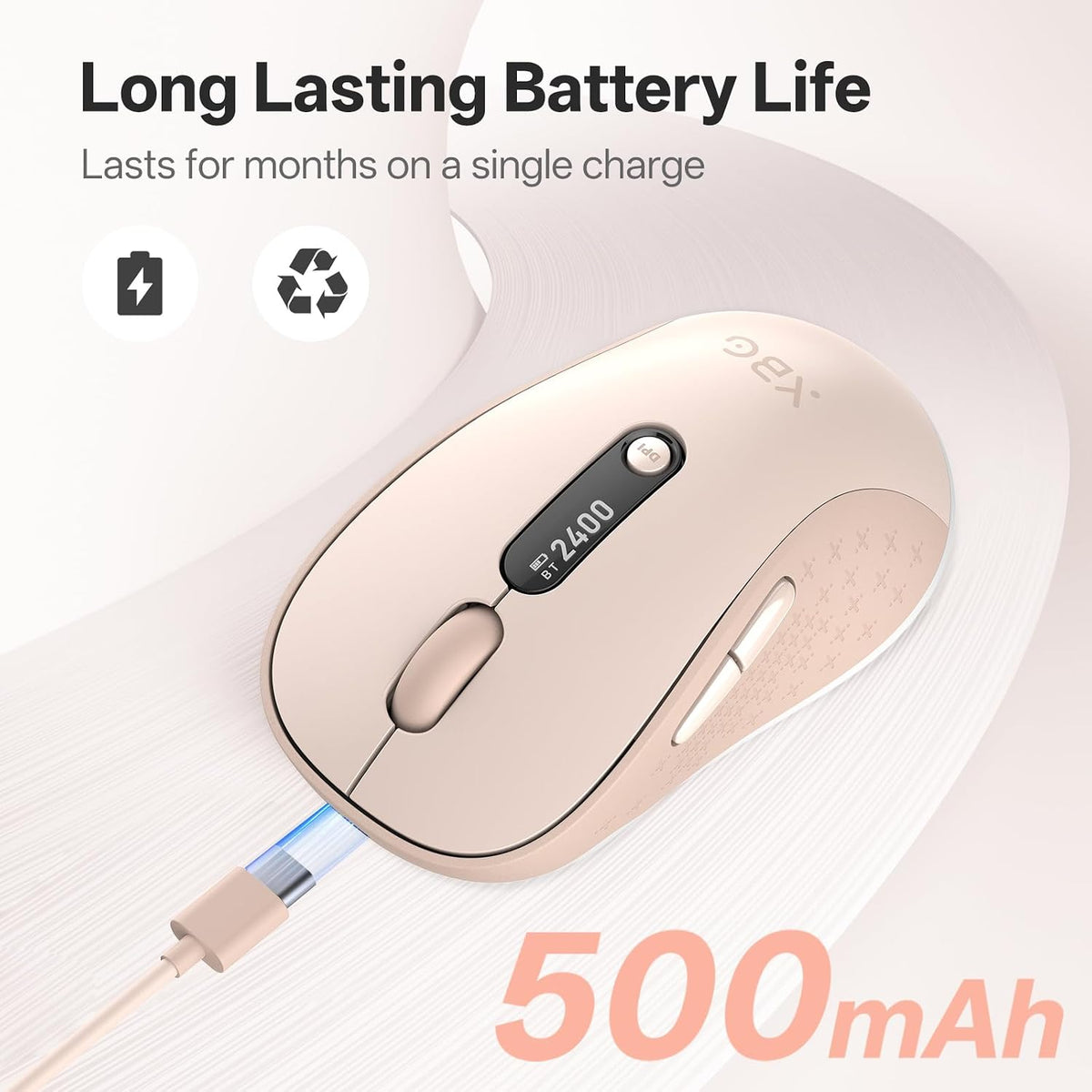 XBG Ratón Bluetooth inalámbrico B15pro, Bluetooth 5.0\/4.0 y 2.4G T...