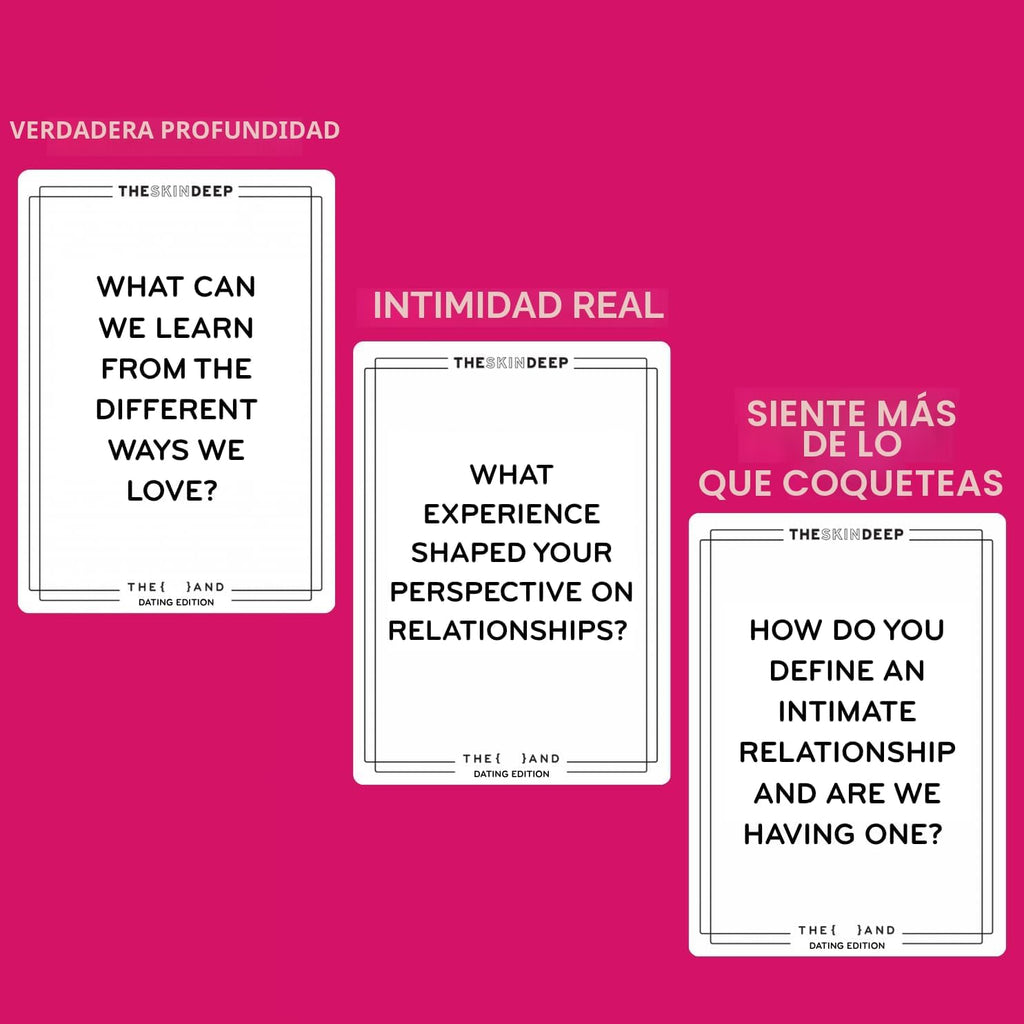 {THE AND} Edición de citas - 199 Tarjetas de conversación reflexivas para parejas de citas - Preguntas para conocer a tu nueva persona y crear conexiones - Divertido juego de cartas de cita nocturna para adultos de The Skin Deep