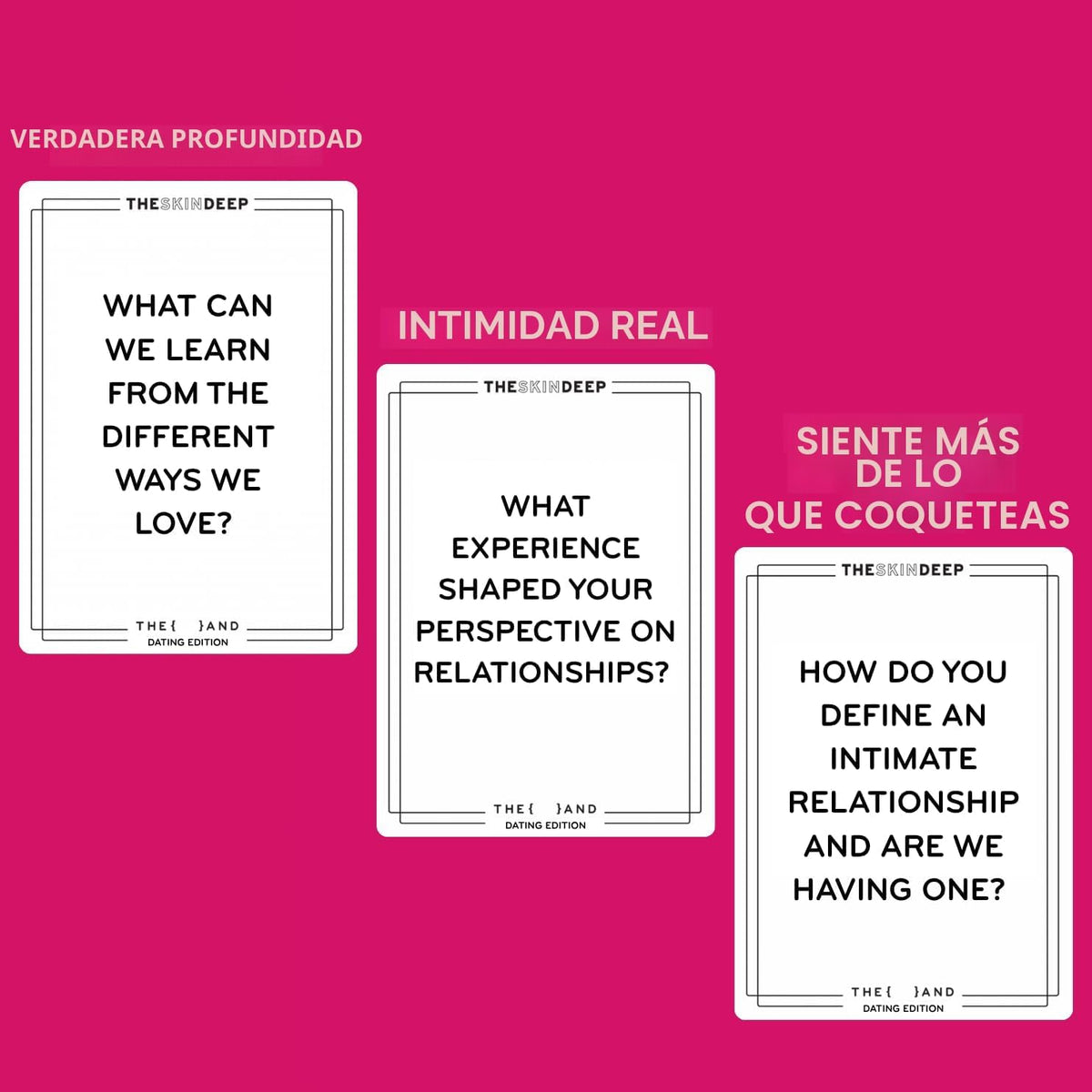 {THE AND} Edición de citas - 199 Tarjetas de conversación reflexivas para parejas de citas - Preguntas para conocer a tu nueva persona y crear conexiones - Divertido juego de cartas de cita nocturna para adultos de The Skin Deep