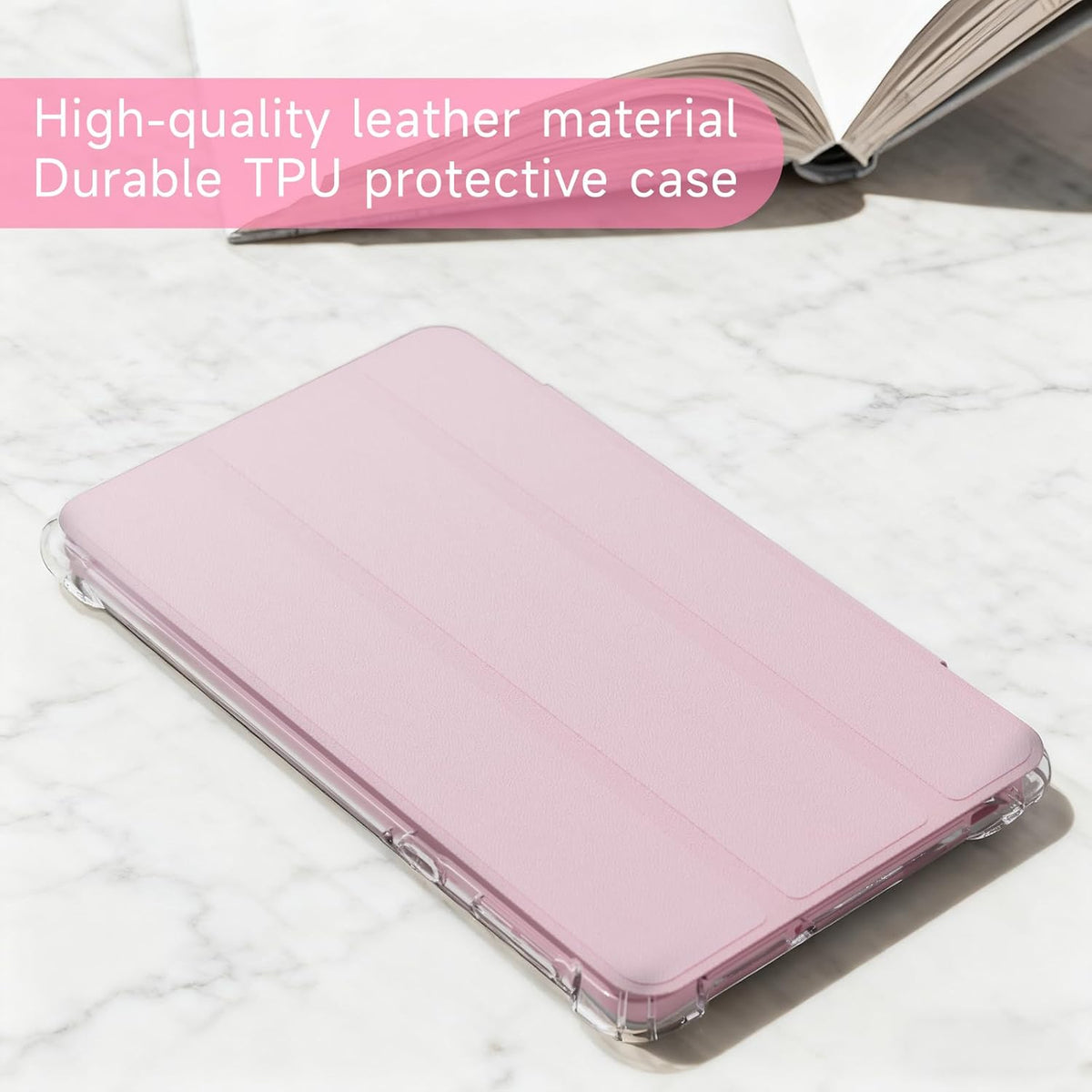NOVOJOY Tablet de 7 pulgadas con funda, Android 14 Tablet PC, Rosa