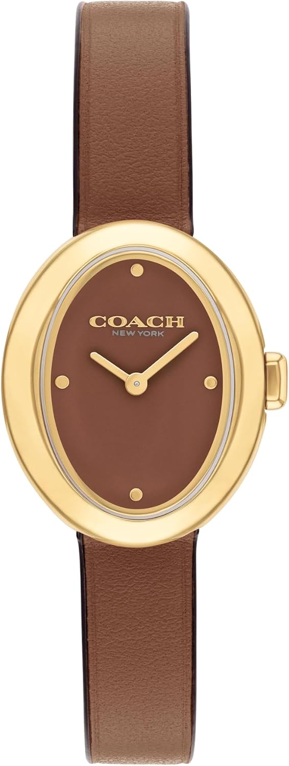 Coach Sammy Women’s - Reloj de Cuarzo 2H - Correa de Cuero de Vitela - Resistente al Agua hasta 3 ATM/30 Metros - Regalo para Ella - Diseño Moderno - Perfecto para Uso Diario - 22.5 mm