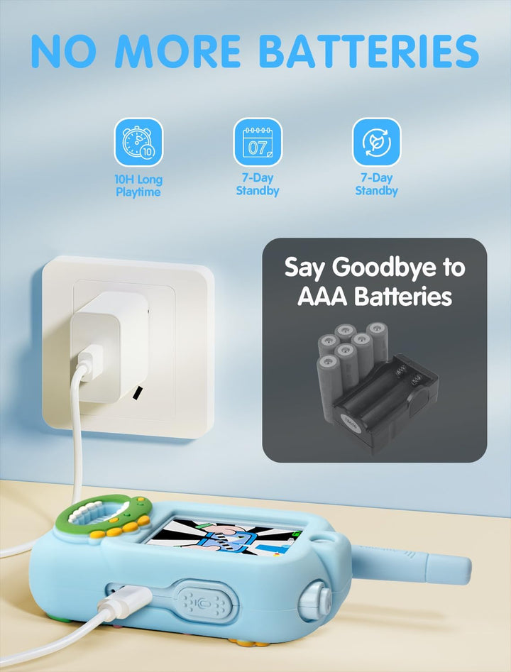 Walkie Talkie para niños con video: paquete de 2 juguetes recargabl...