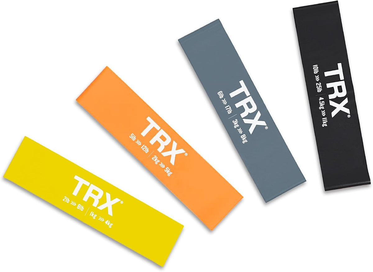 Bandas de Entrenamiento TRX, Bandas de Ejercicio para Hacer Ejercicio, Aumentar la Intensidad del Ejercicio, Equipo de Entrenamiento Portátil para Mujeres y Hombres, Juego de 4