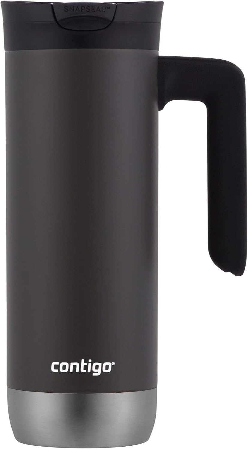 Contigo Superior 2.0 taza de viaje de acero inoxidable con asa con tapa SNAPSEAL, 20 onzas.