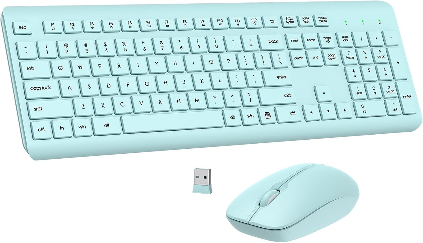 Combo de teclado y mouse inalámbricos, teclado ergonómico silencios...