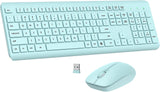 Combo de teclado y mouse inalámbricos, teclado ergonómico silencios...