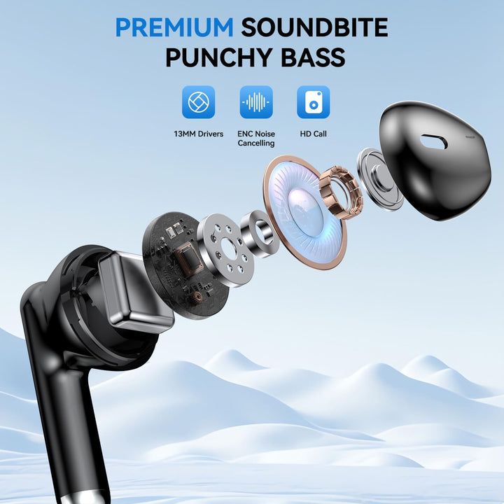 JYUESJKJ Auriculares inalámbricos, auriculares Bluetooth 5.4 estére...