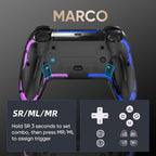 BETMI Controlador Inalámbrico para PS5, Pro/Slim/MAC/PC (Negro Transparente)