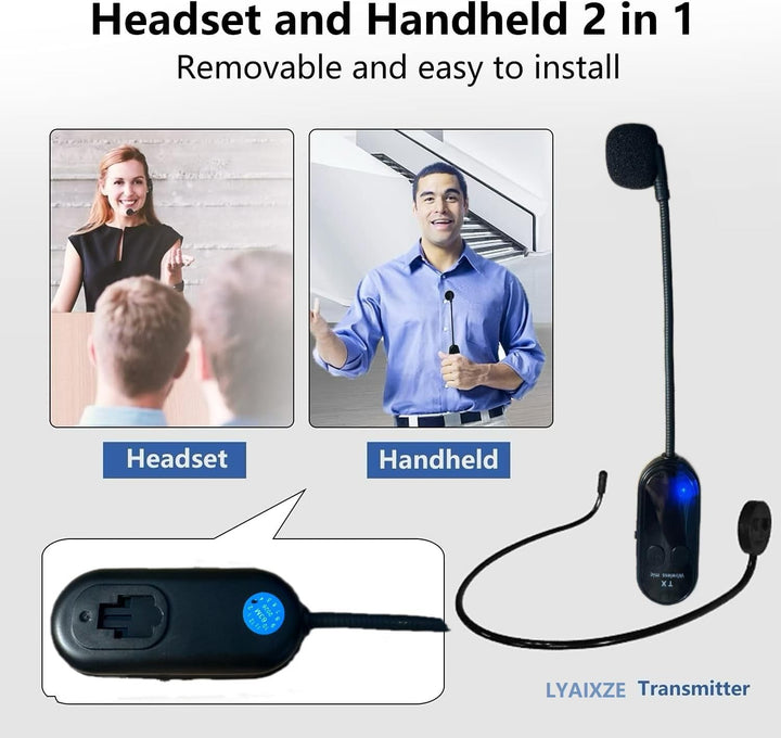 LYAIXZE Auriculares de micrófono inalámbrico, auriculares 2 en 1 y...