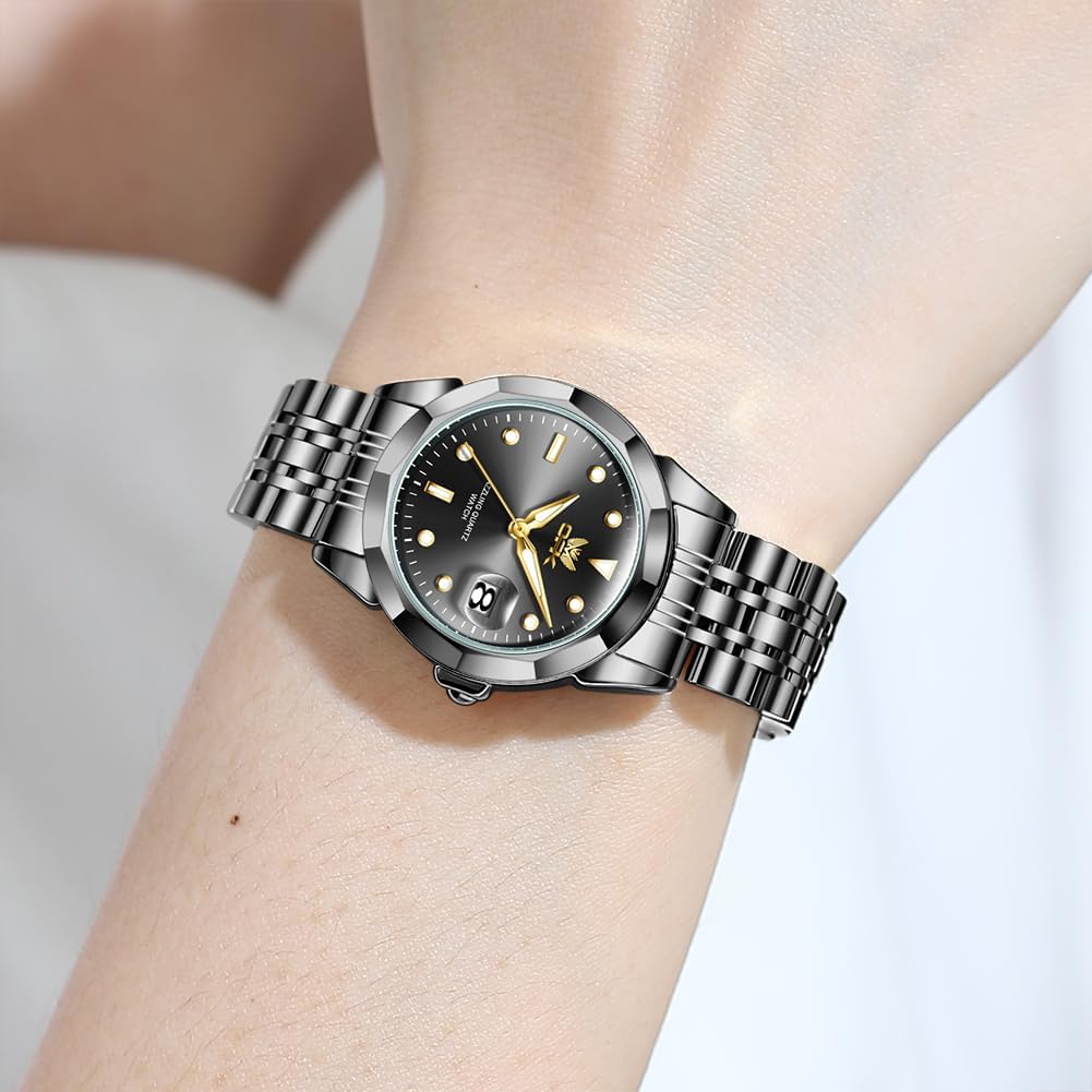 OPK Reloj de pulsera para mujer de acero inoxidable para mujer