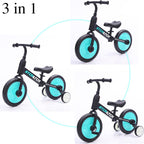 Bicicleta de equilibrio de juguete 2 en 1 para niños de 1 a 3 años, pedal convertible y entrenamiento sin pedal (azul)