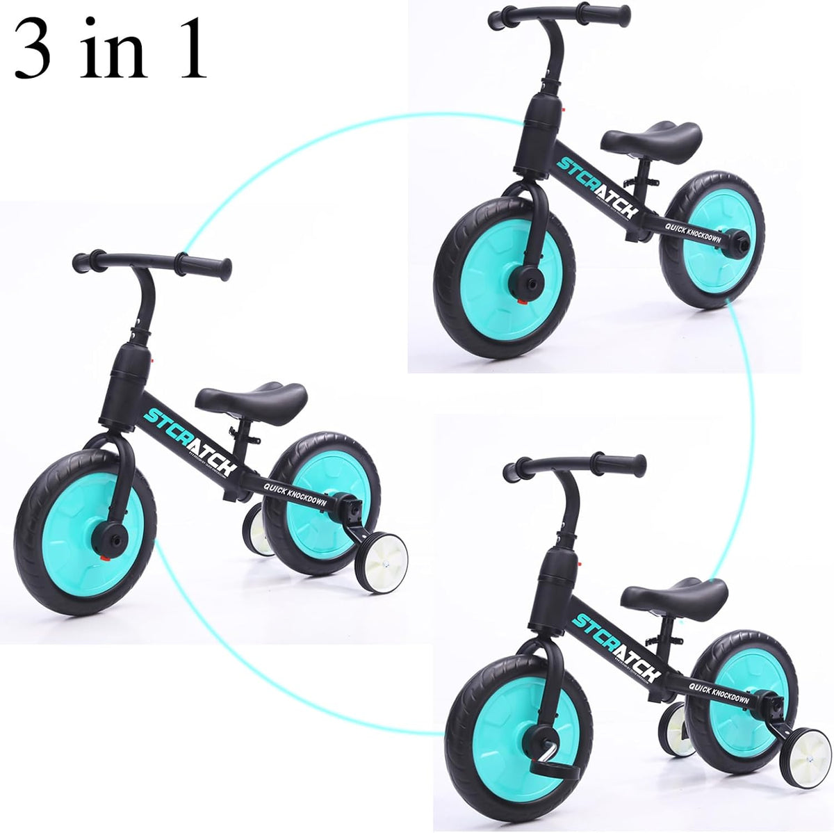 Bicicleta de equilibrio de juguete 2 en 1 para niños de 1 a 3 años, pedal convertible y entrenamiento sin pedal (azul)