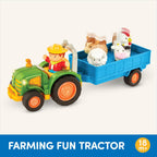 Battat - Juego de juguete de tractor de granja con luces y
