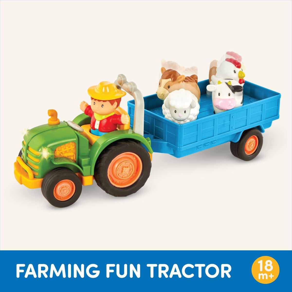 Battat - Juego de juguete de tractor de granja con luces y
