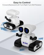 Juguetes robot para niños, juguetes de robot recargables de control remoto con walkie talkies, programación, detección de gestos, música, función de ojos cambiables, juguetes de robot RC regalos para niños y niñas de 6 a 12 años