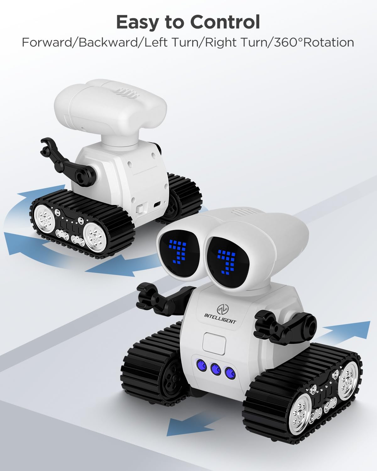 Juguetes robot para niños, juguetes de robot recargables de control remoto con walkie talkies, programación, detección de gestos, música, función de ojos cambiables, juguetes de robot RC regalos para niños y niñas de 6 a 12 años