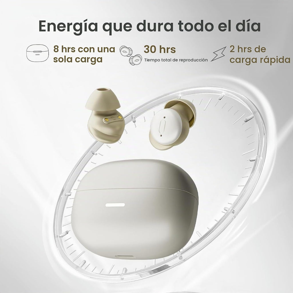 Auriculares para dormir de lado con ruido blanco y modo de sueño, auriculares ANC con cancelación de ruido para dormir, batería ultra larga, mini auriculares invisibles, Bluetooth 6.0 con función de