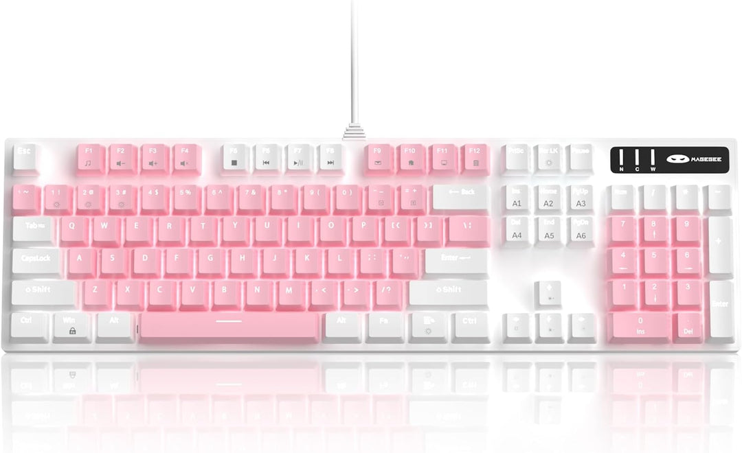 MageGee Teclado mecánico para juegos, nuevo teclado mejorado con in...