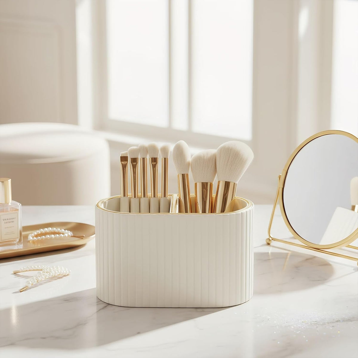 Organizador de escritorio de piel sintética, soporte para bolígrafo, elegante compartimento doble, soporte para control remoto, suministros de escritorio y accesorios, organizador para oficina