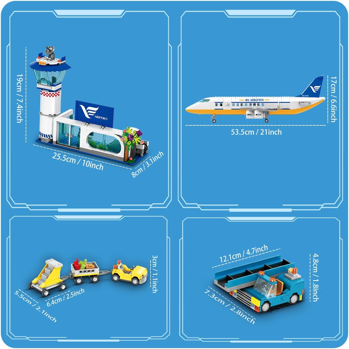 HOGOKIDS Juego de construcción de avión de pasajeros de