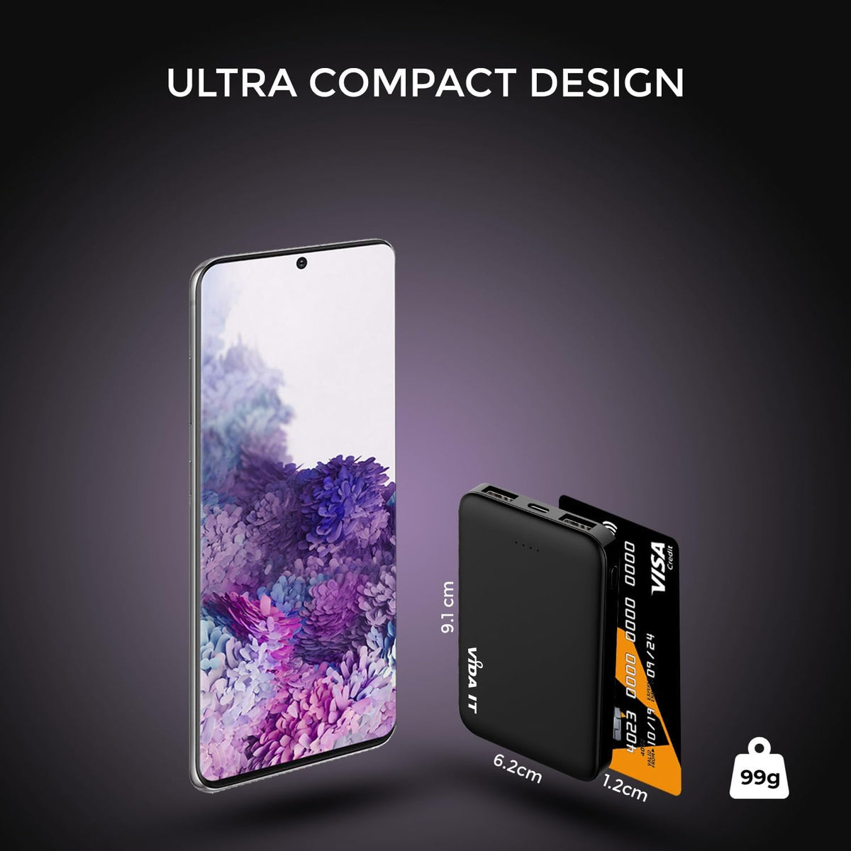 Vida IT Mini cargador portátil de 5000 mAh para iPhone Samsung celu...