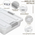 Beeveer - Contenedor de plástico para guardar debajo de la cama, 4 unidades